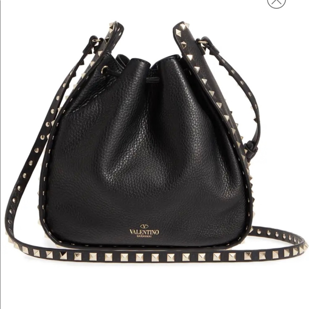 Valentino Bucket Large Black Leather Cross Body